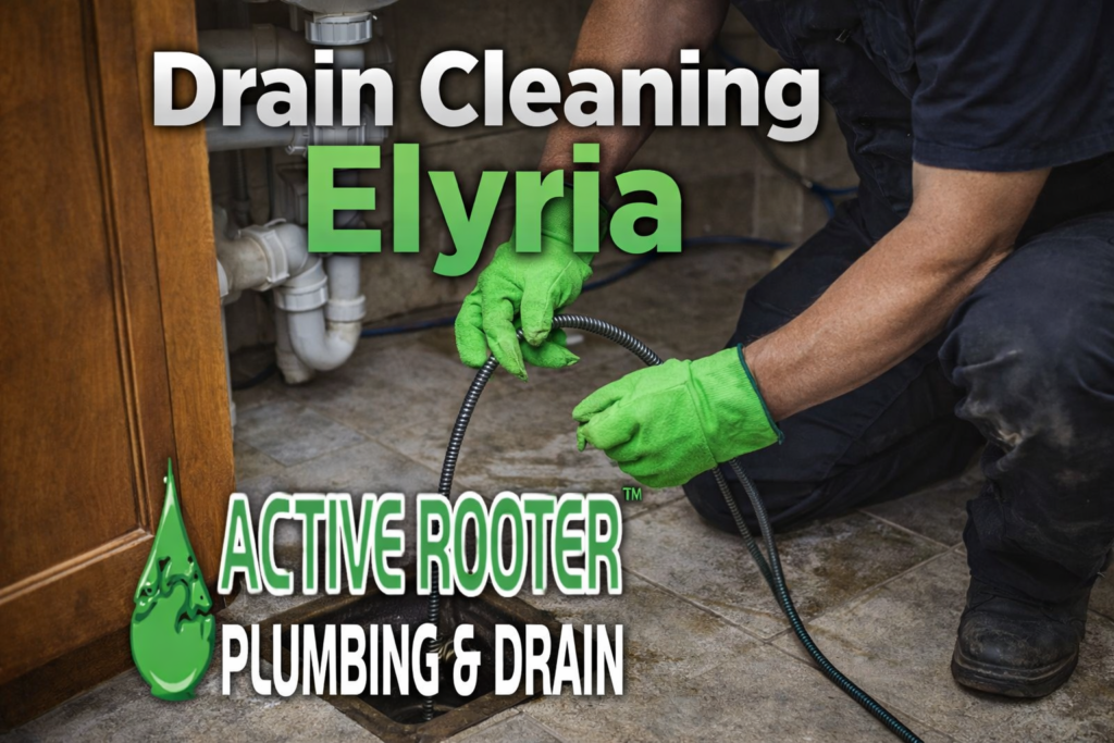 Drain cleaning expert at work in Elyria